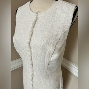 ANN TAYLOR WHITE DRESS WITH WAFFLE TEXTURE SIZE 10